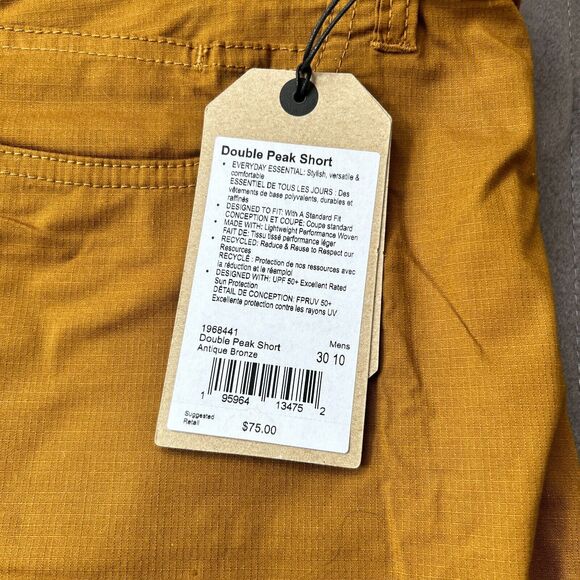 PraNa NEW NWT Mens 30 Double Peak Shorts Bronze Hiking Outdoors Camp - Picture 3 of 9